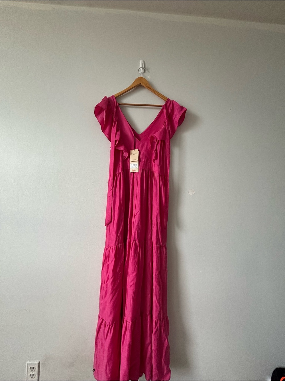 Scotch & Soda Bright Pink Ruffle Maxi Dress - Brand New - Picture 5 of 10